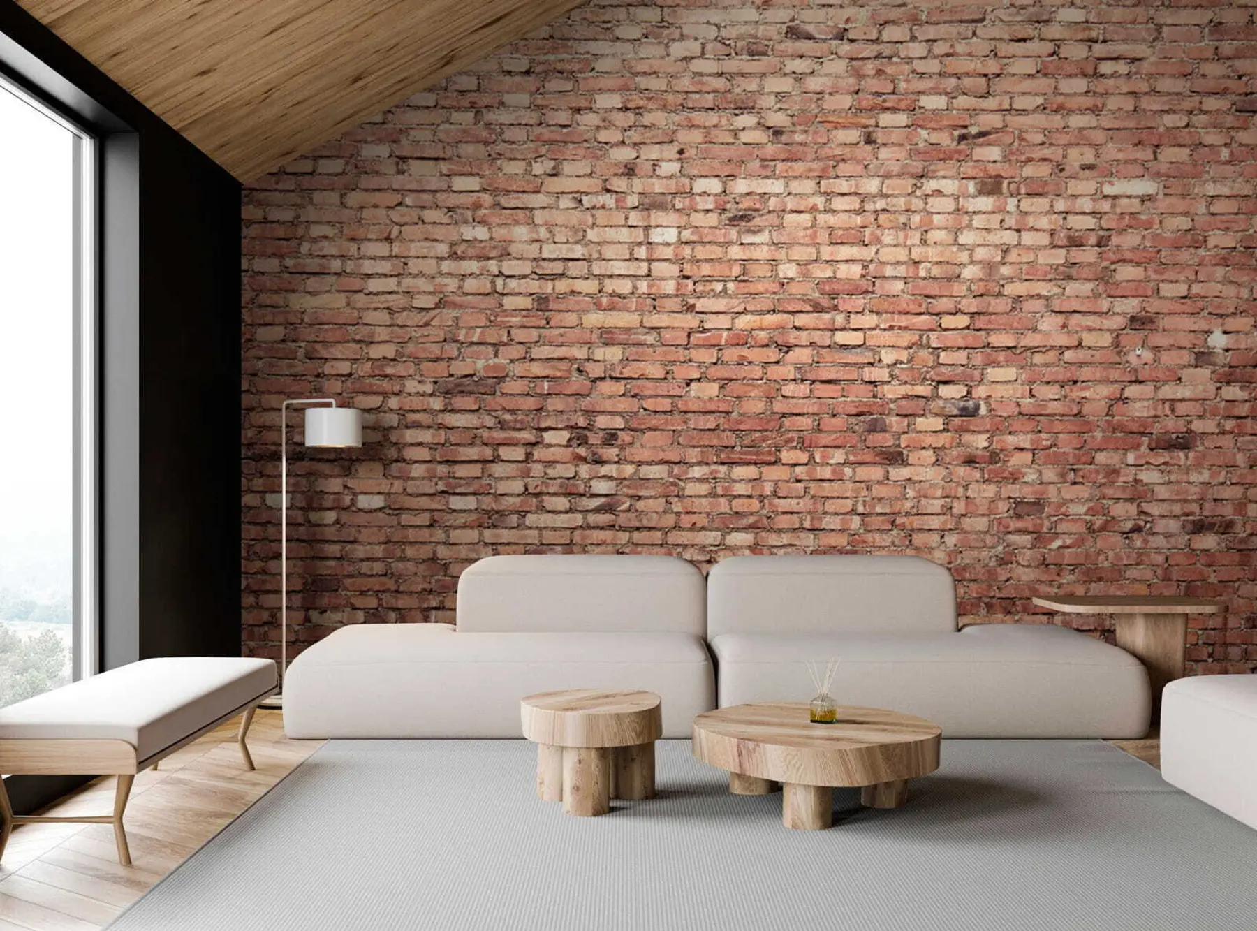 Фототапет Кафяви тухлени тапети u53032