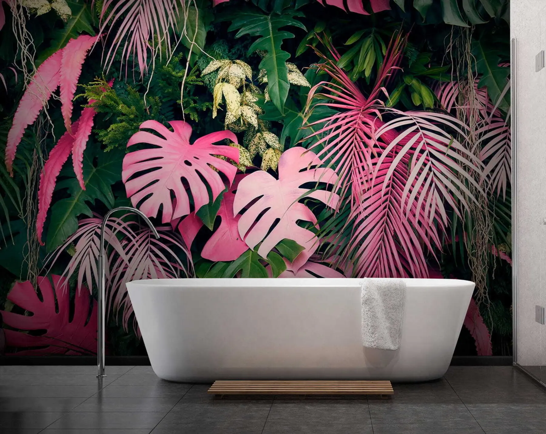 Фототапет Зелена и розова зеленина u79682