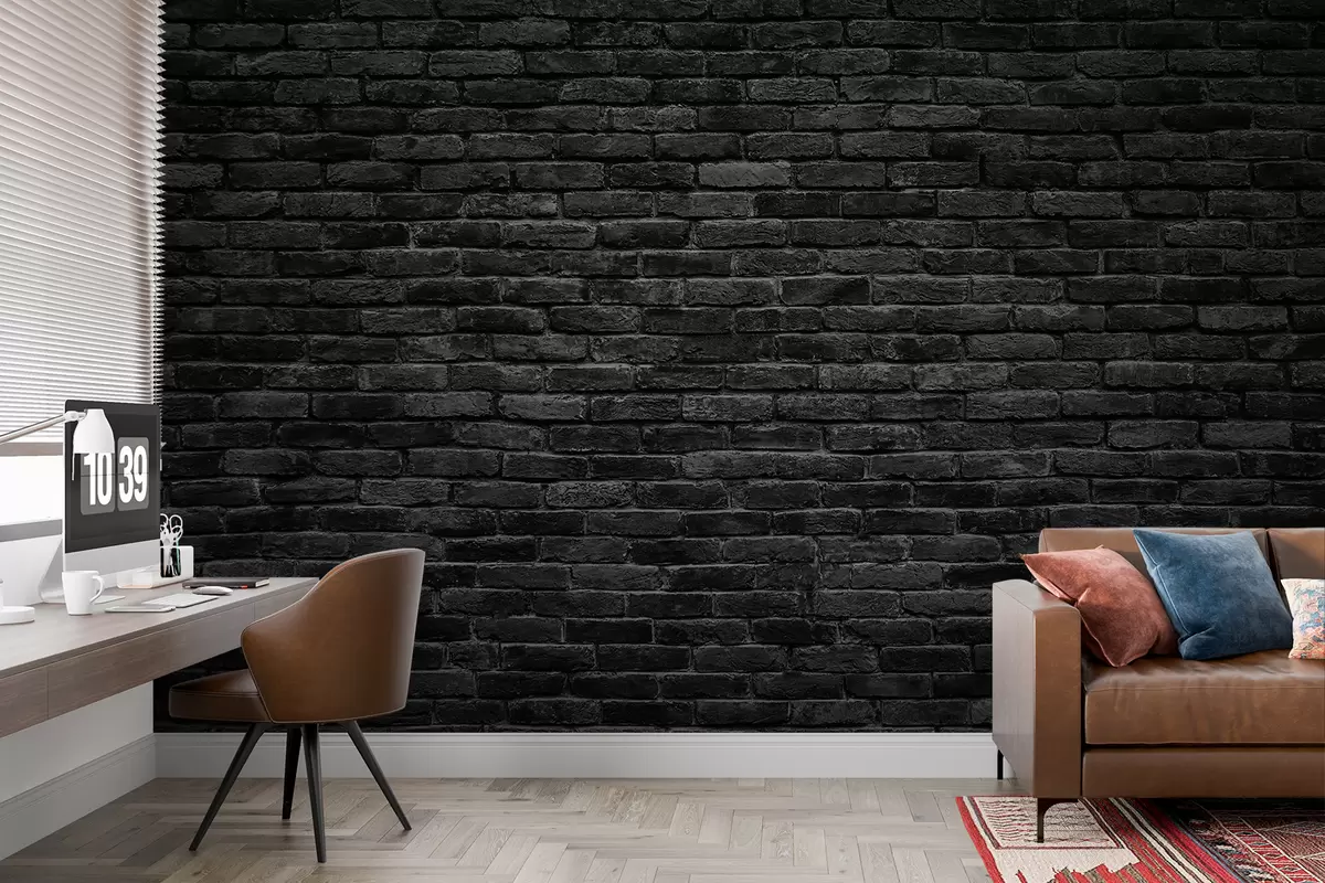 Фототапет Черен тухлен тапет u53027