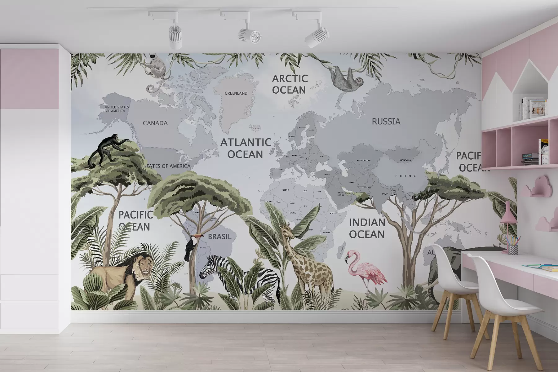 Фототапет Карта на света в джунглата u50380