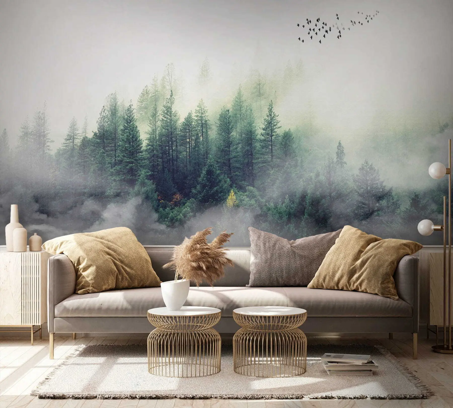 Фототапет Гора и птици в мъгла u10882