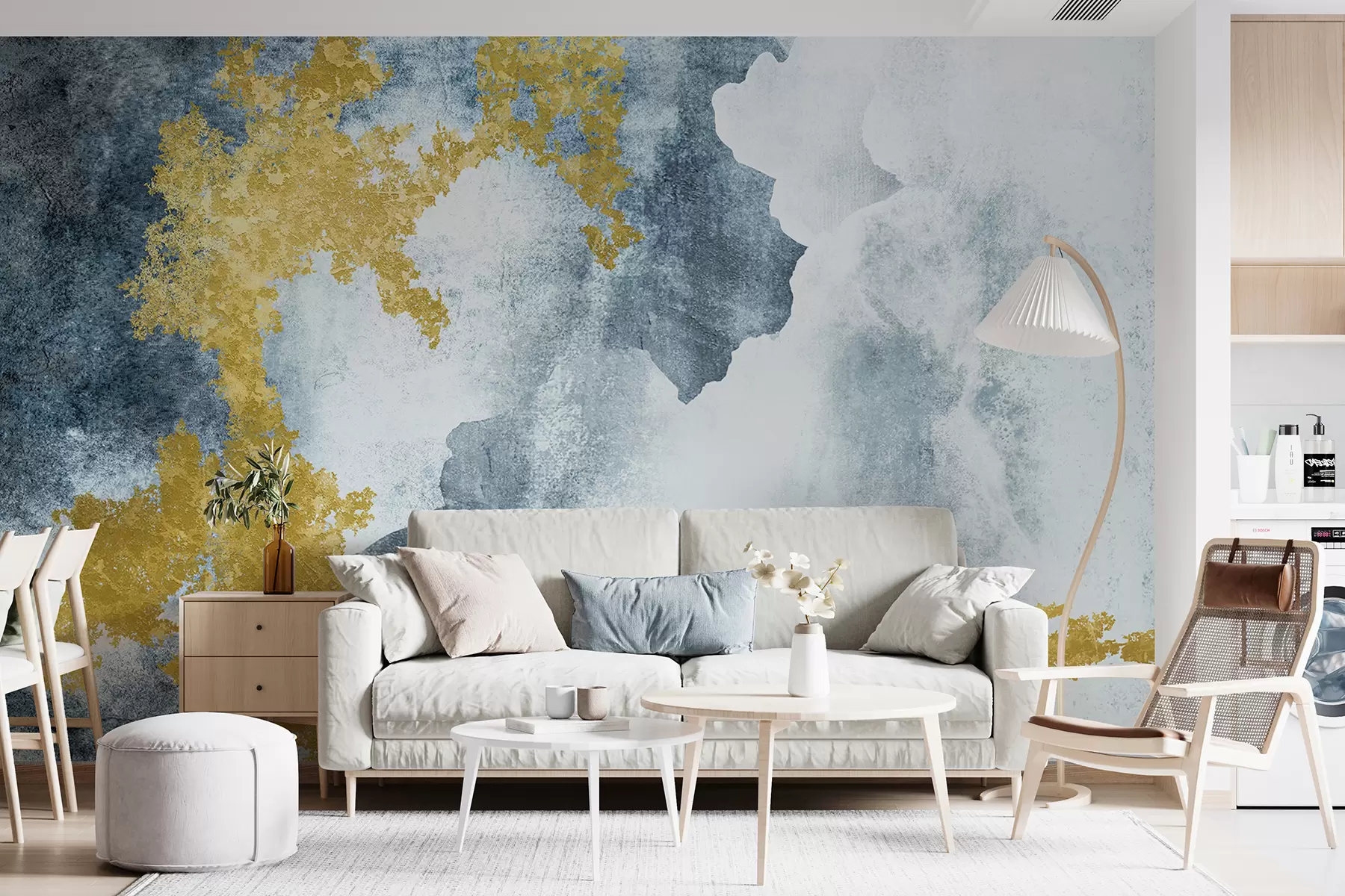 Фототапет Бетонова сива стара стена с пукнатини u40833