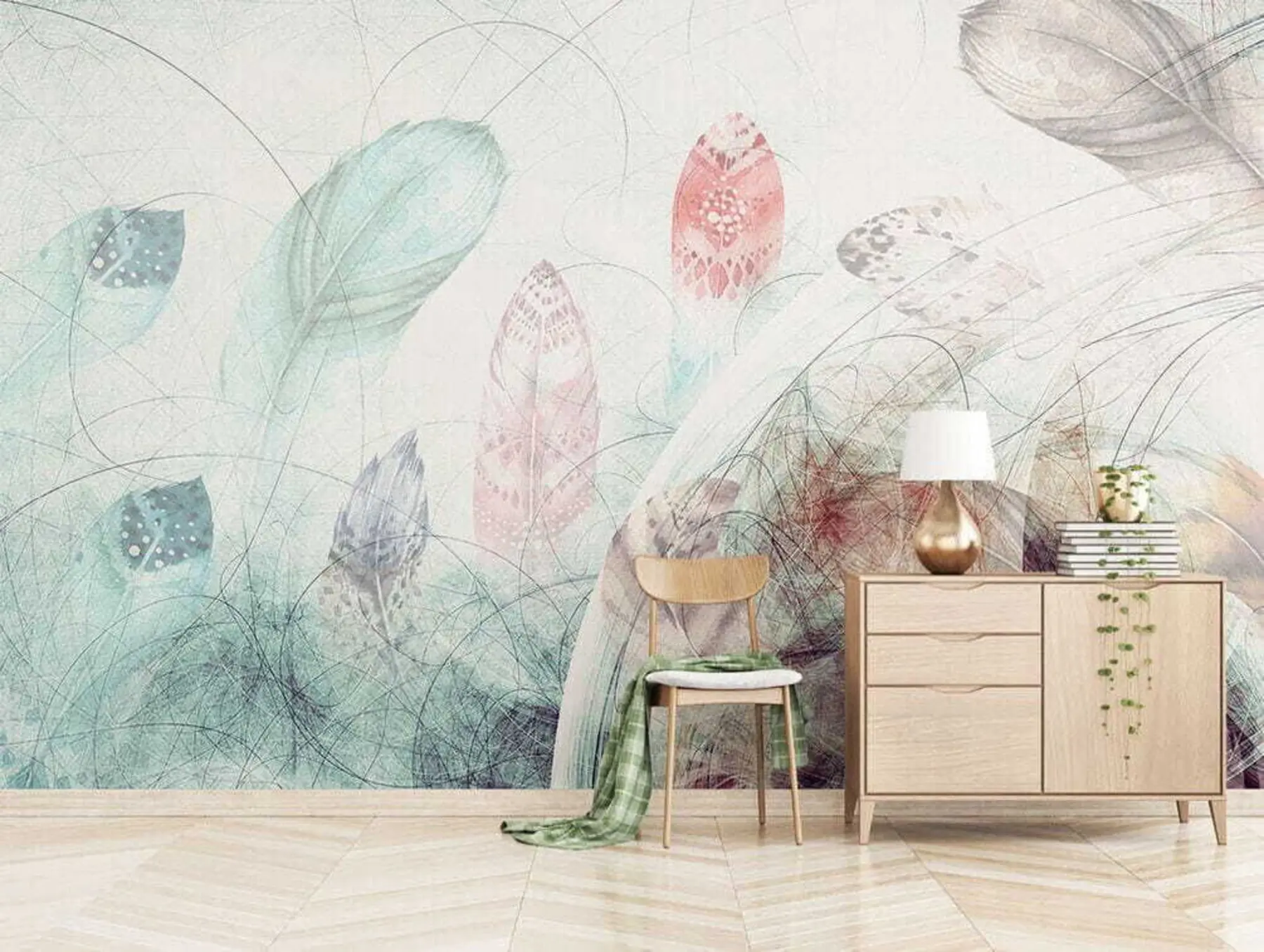 Фототапет Цветни пера u40852