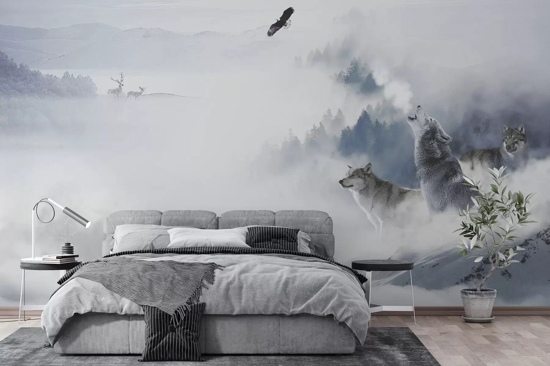 Фототапет Вълци в гората u42161