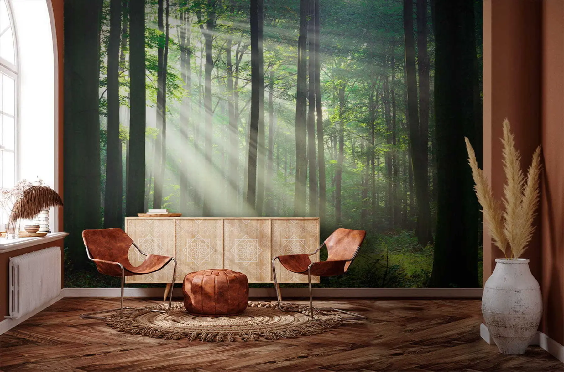 Фототапет Слънчеви лъчи в гората u56787