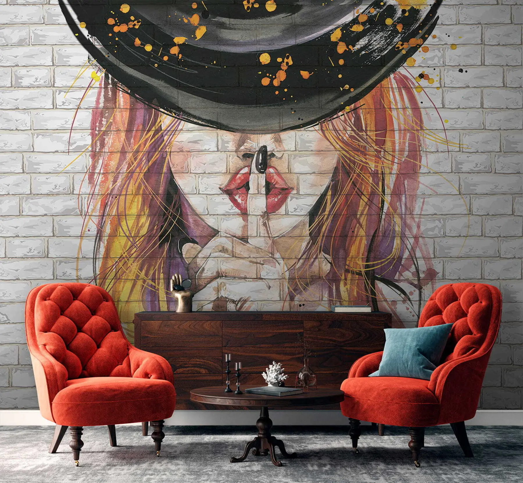 Фототапет Момиче с акварели u67648