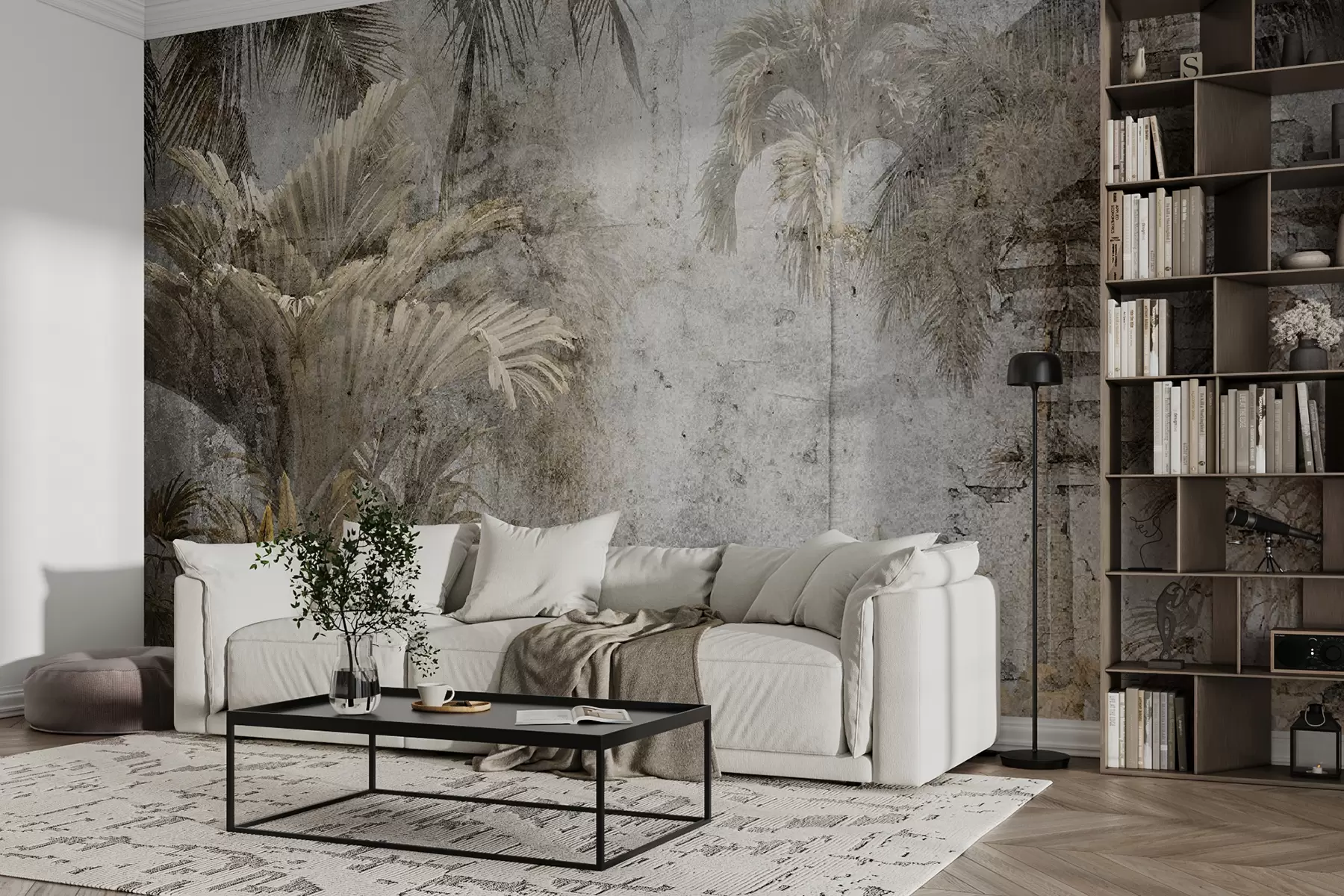 Фототапет Тропическа гора върху бетонна стена u71248