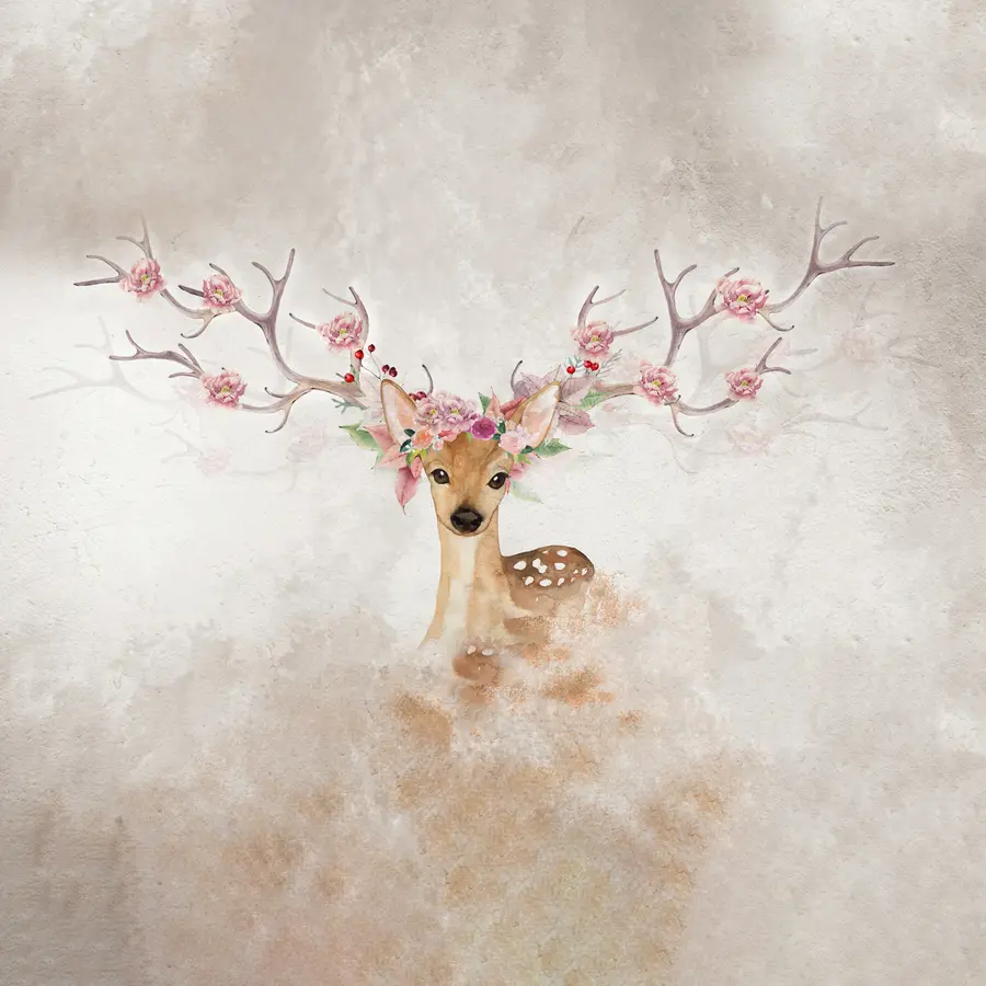 Фототапет Елен с цветя на рогата u04671d1