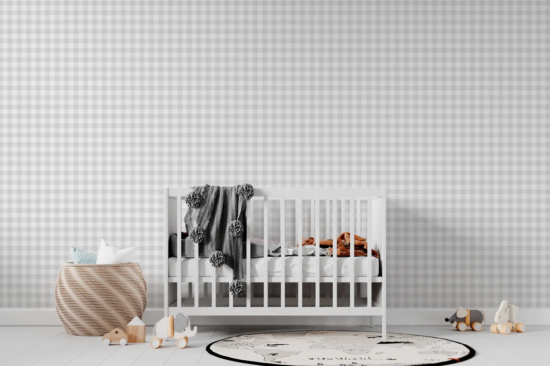 Фототапет Сивият кариран десен е нова тенденция в минимализма  w00375v4