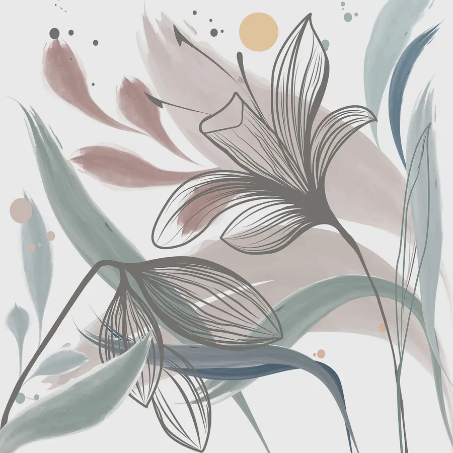 Фототапет Две големи цветя на светъл фон w00411