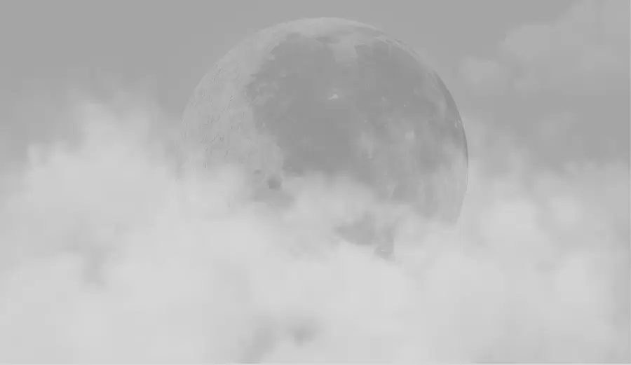 Фототапет Голяма луна сред облаците от сив цвят в стил таванско помещение w00548v1