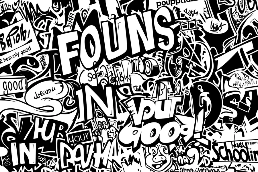 Фототапет Черно-бели графити w01190