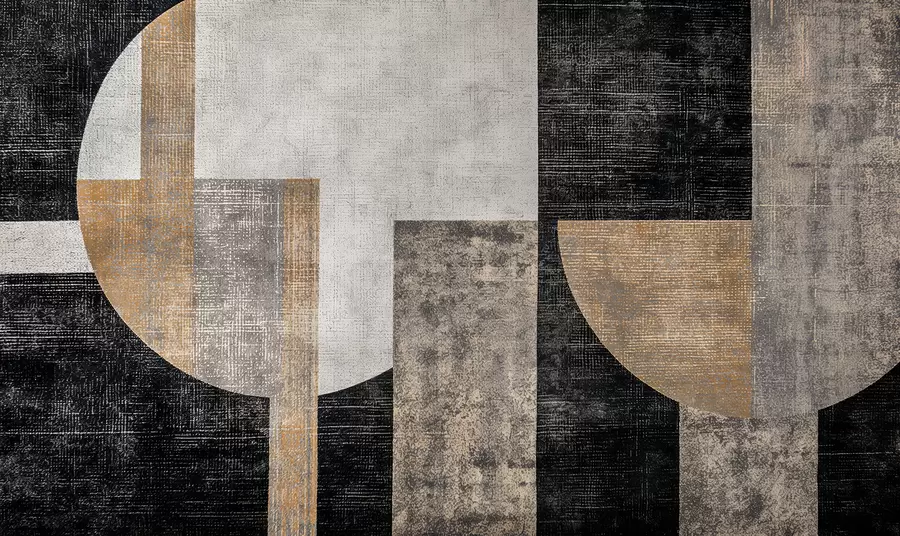 Фототапет Модерна текстурирана абстракция в черни и оранжеви цветове w07878