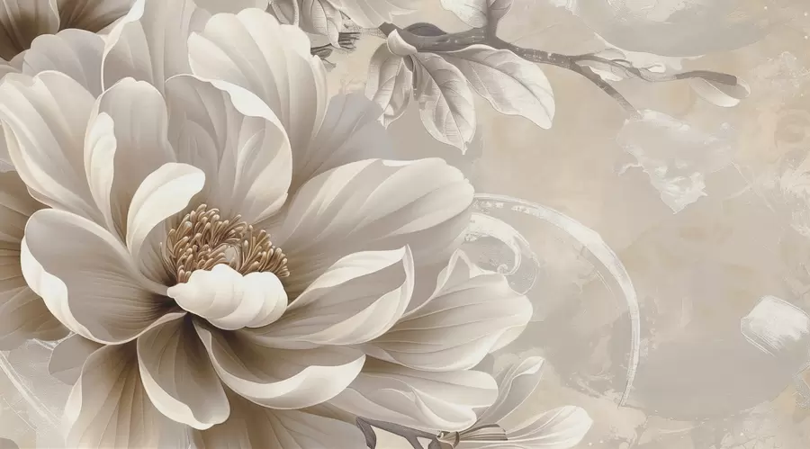 Фототапет Голямо цвете от къпина на гръндж стената w08181v2