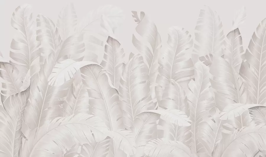 Фототапет Модерни пастелни тропически бежови листа w01481