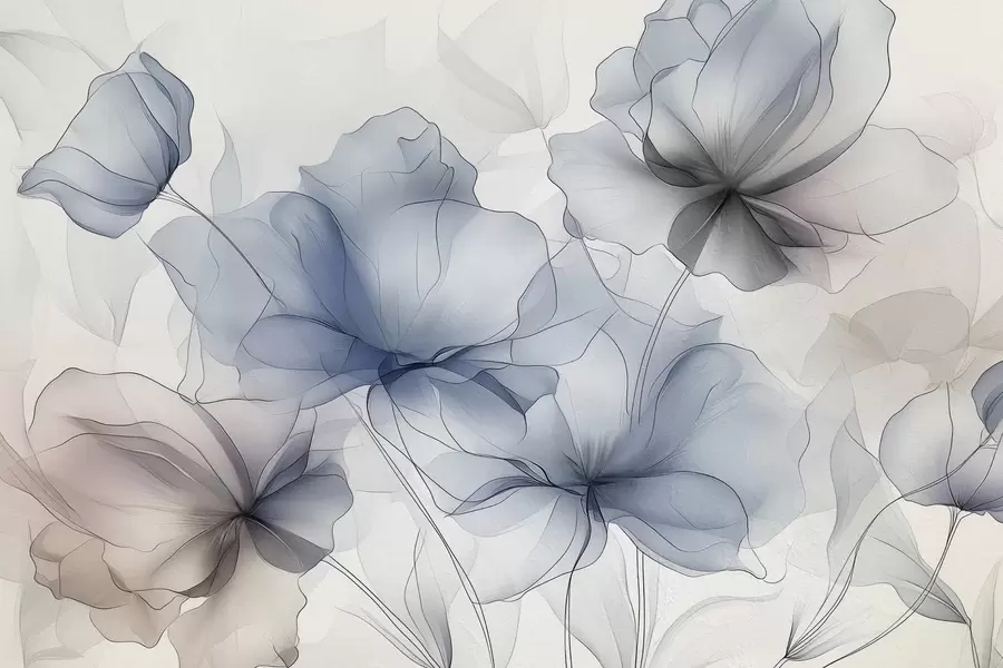 Фототапет Абстрактни цветя върху бетонна стена w01037