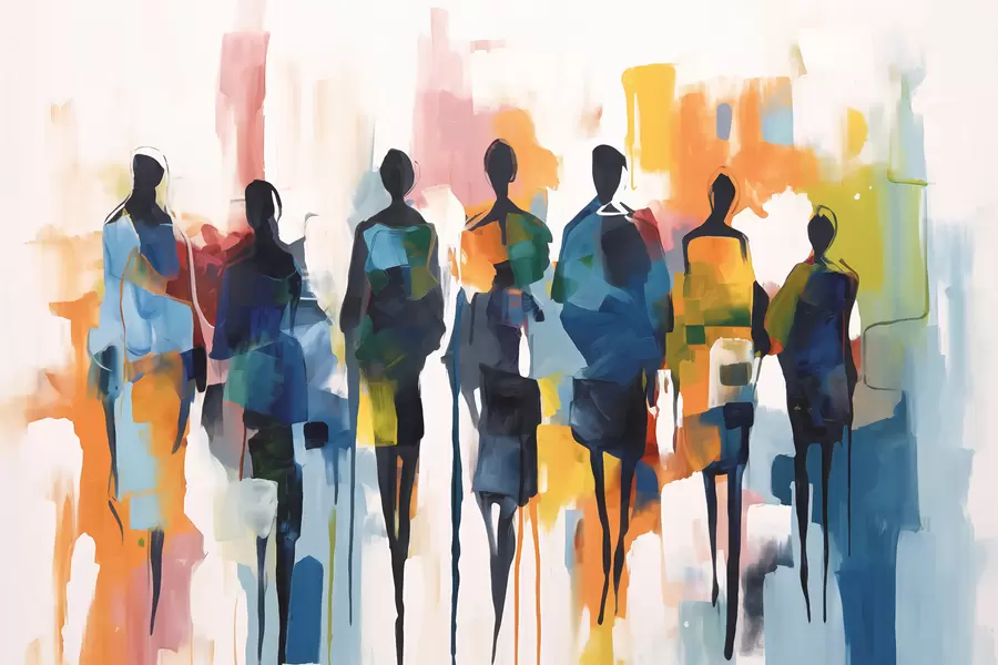 Фототапет Силуети на абстрактни хора w01559