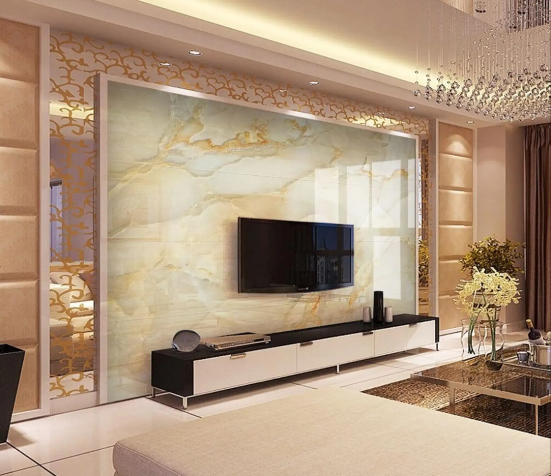 Фототапет Бежово, клонка и листенца u34859