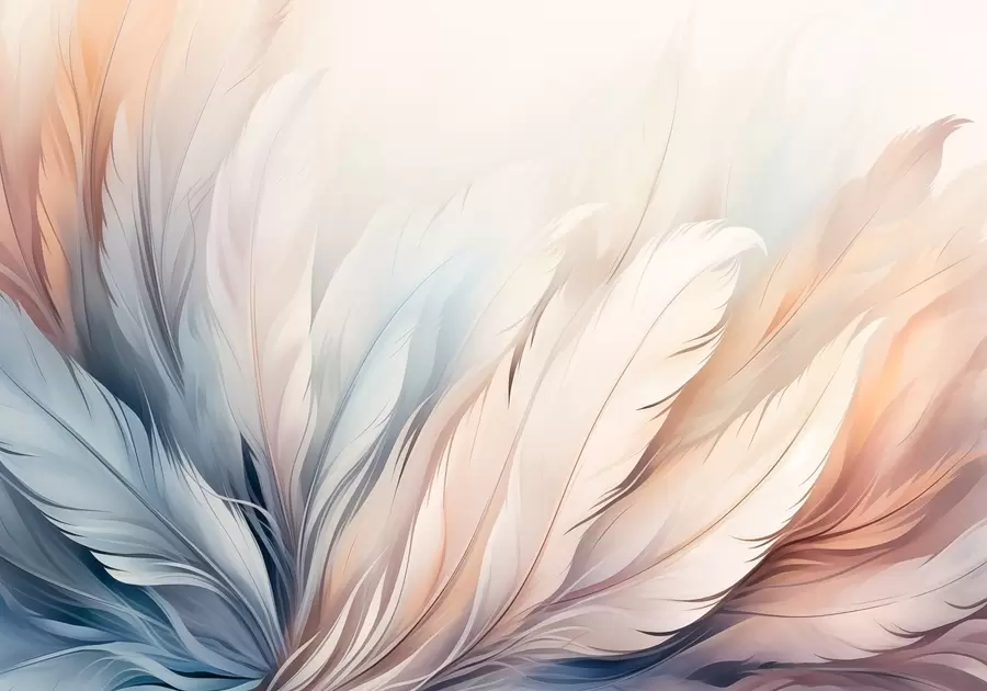 Фототапет Деликатни пера в пастелни цветове w01973