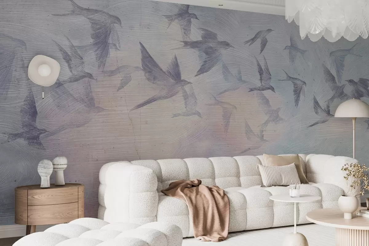Фототапет Ято птици в меки нюанси w00702