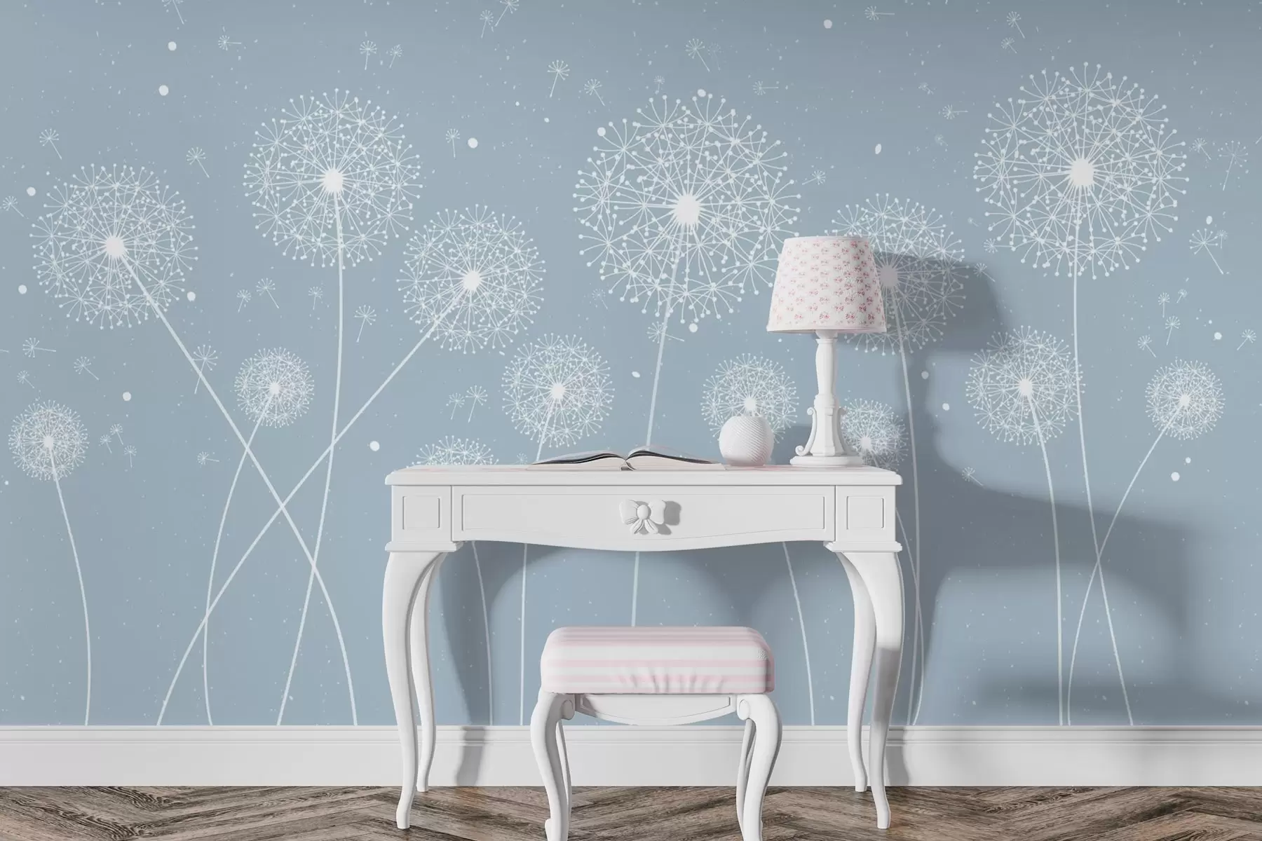 Фототапет Нежни глухарчета, танцуващи на вятъра w00754v3