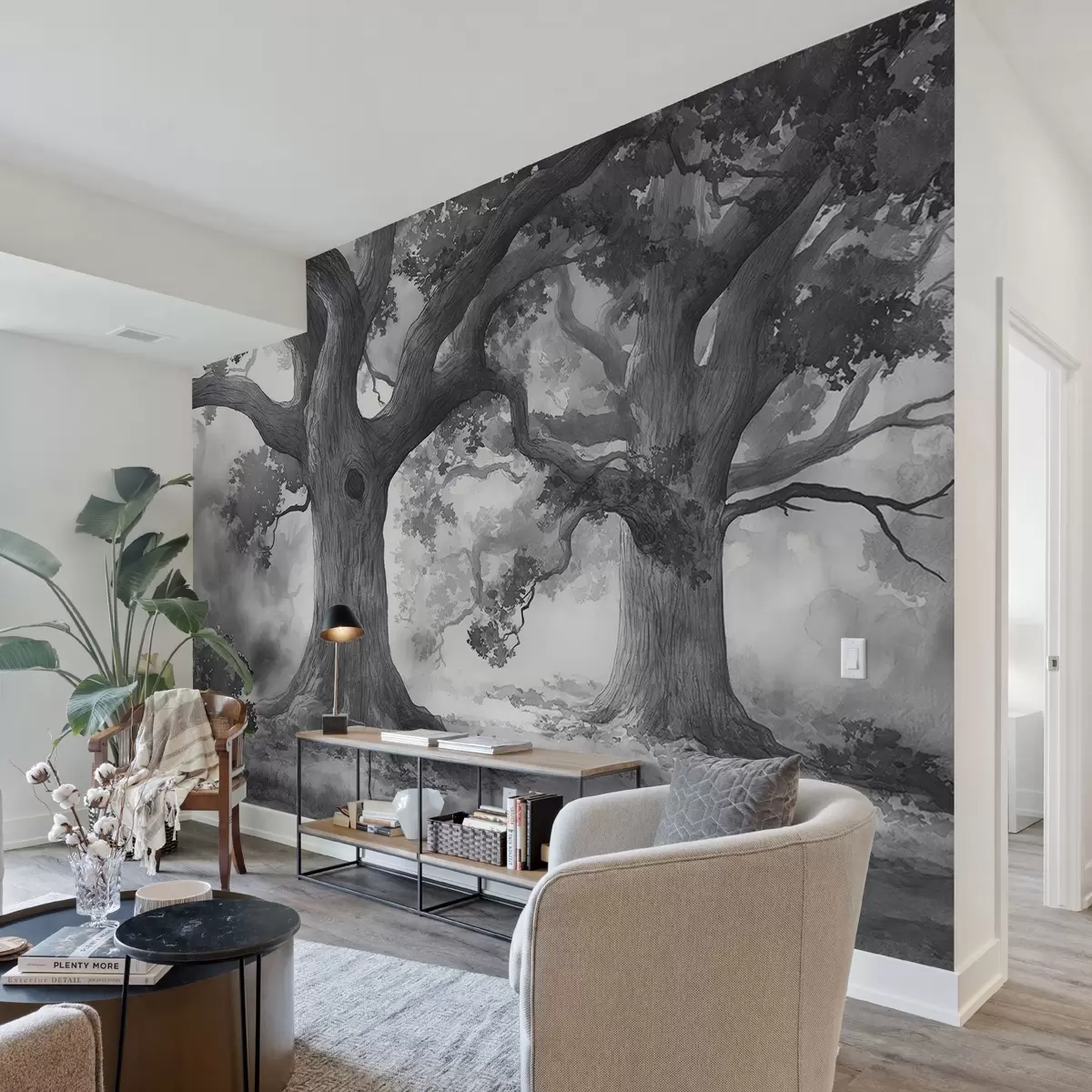 Фототапет Величествени дървета в спокоен пейзаж w01182