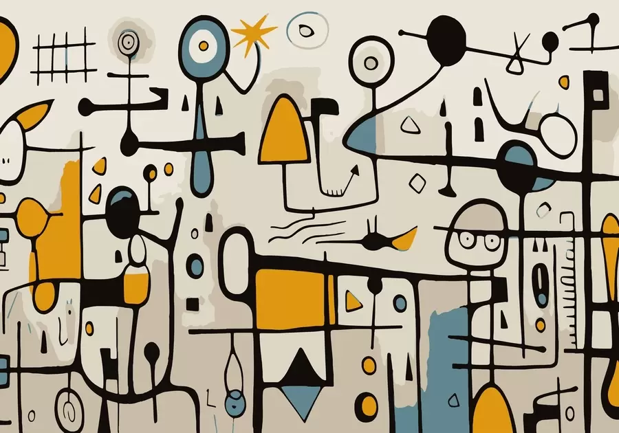 Фототапет Абстрактно изкуство с геометрични фигури в стил ар нуво w02029