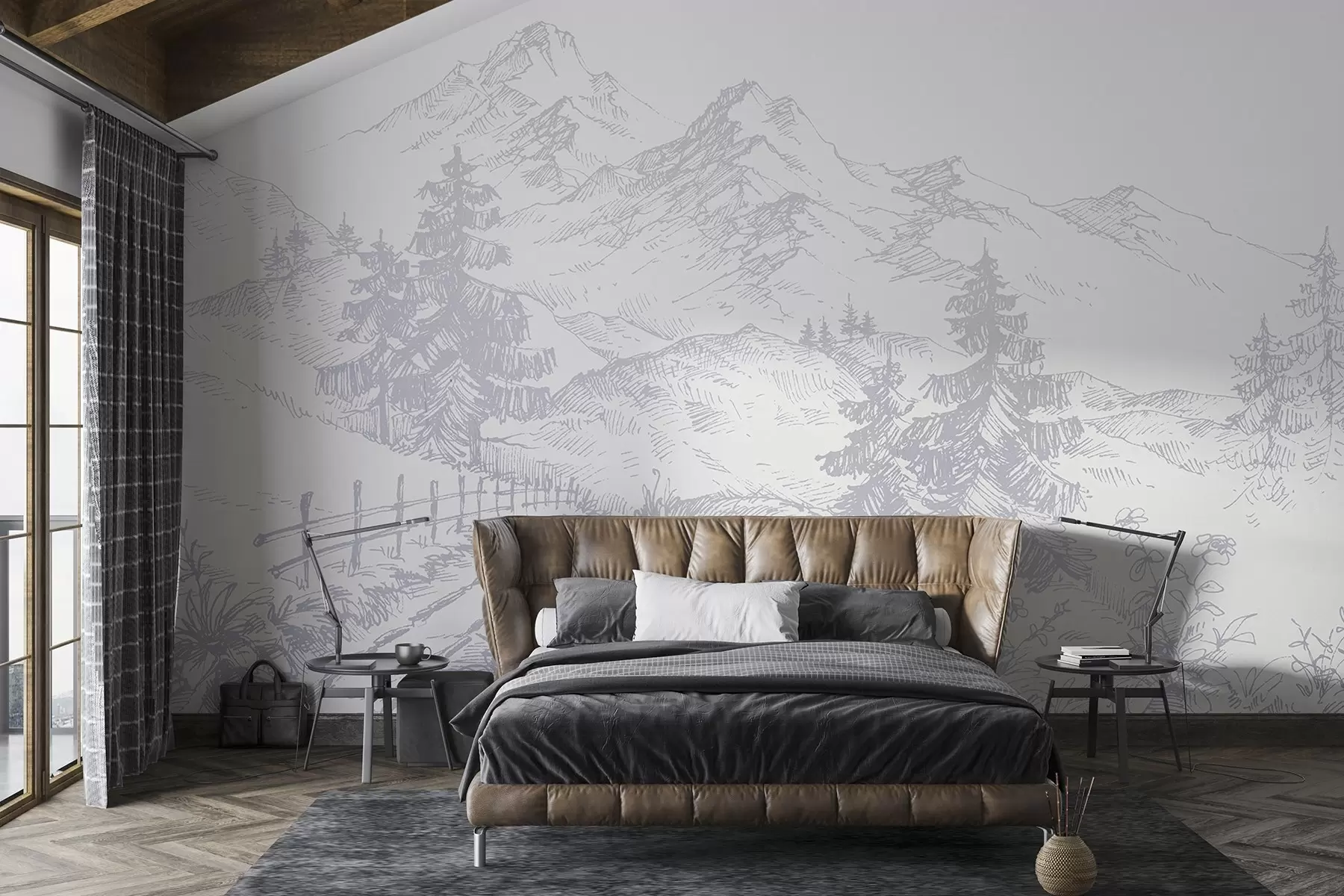 Фототапет Спокоен пейзаж с планини и дървета u99572v2