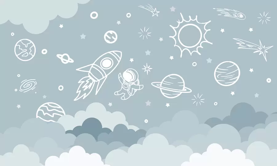 Фототапет Космическа планета и астронавт w02104v1