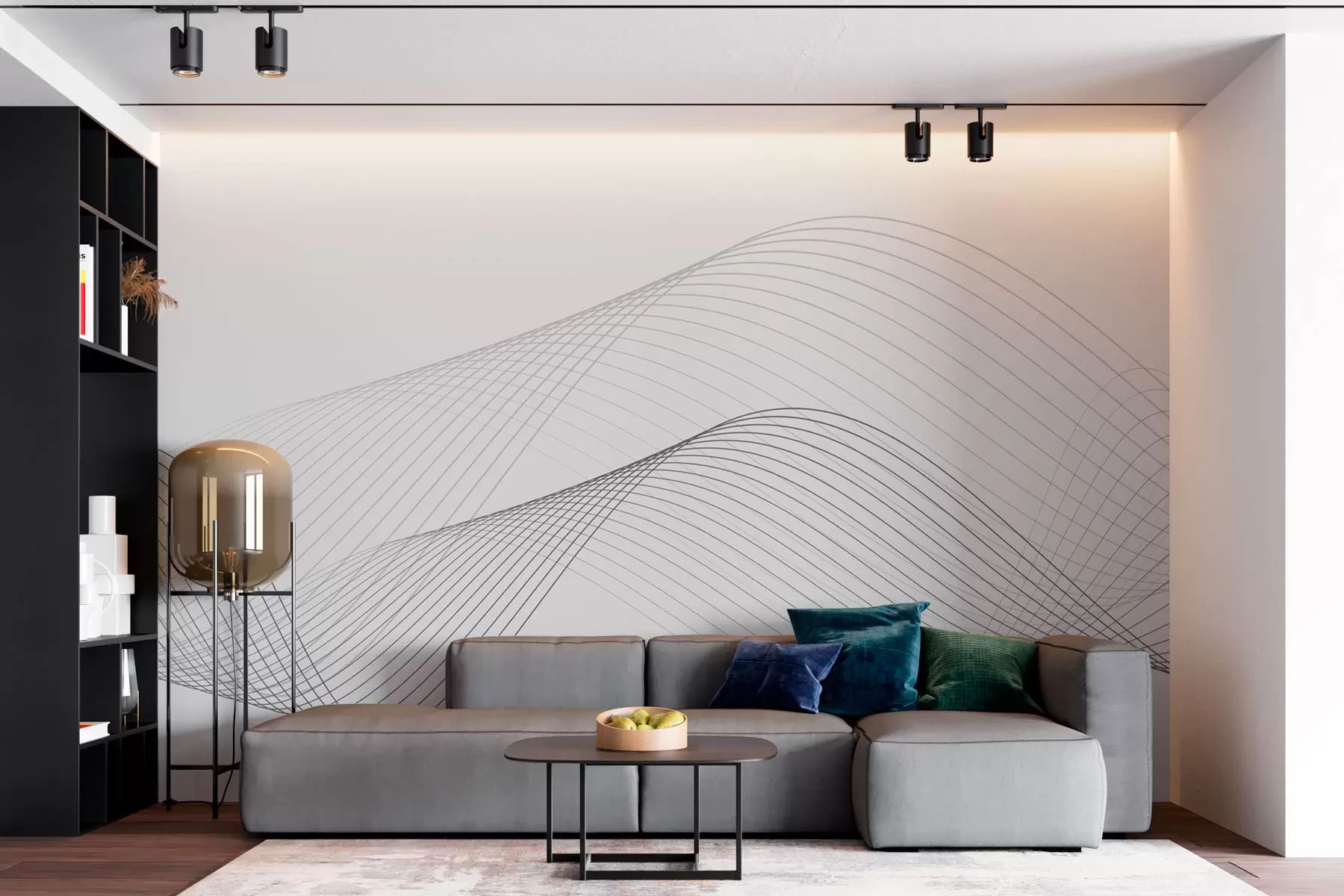 Фототапет Елегантни вълни в монохромен дизайн w00893