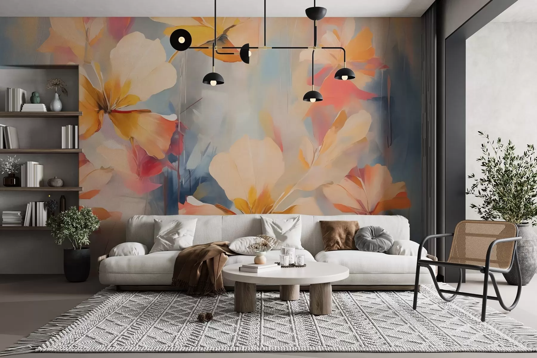 Фототапет Абстрактни цветя имитация живопис w02327