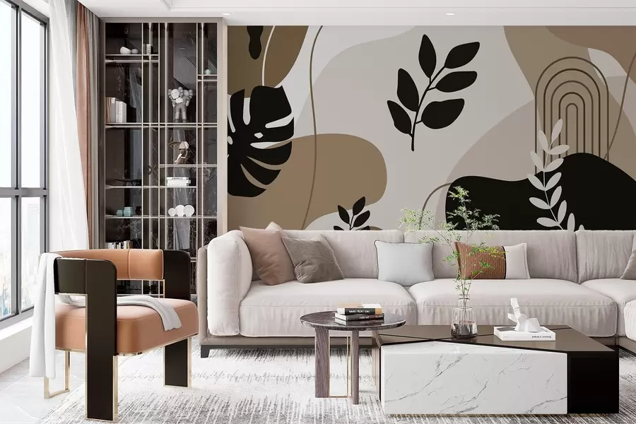 Фототапет Абстрактен модел със силуети на листа w02462v1