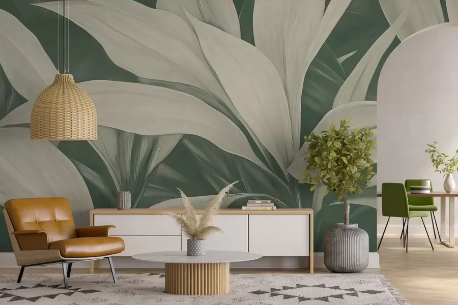 Фототапет Големи зелени листа на растенията w08501v1