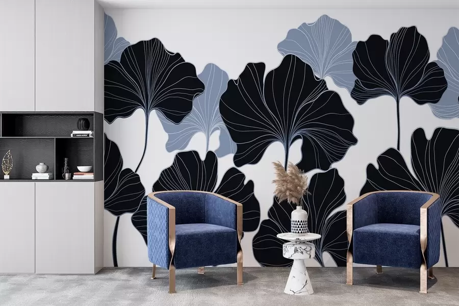 Фототапет Стилизирани контури на листа w02525