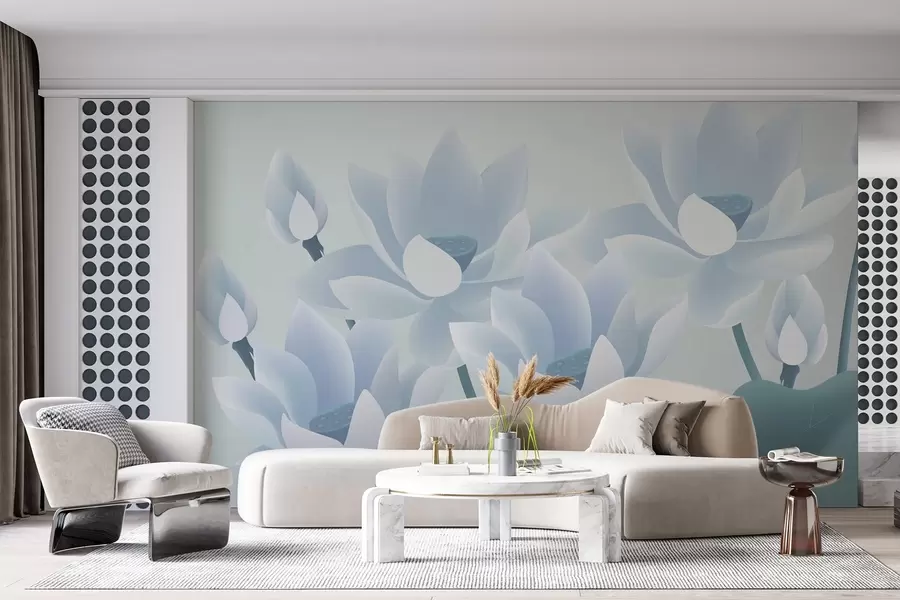 Фототапет сини големи лотоси w02563v1