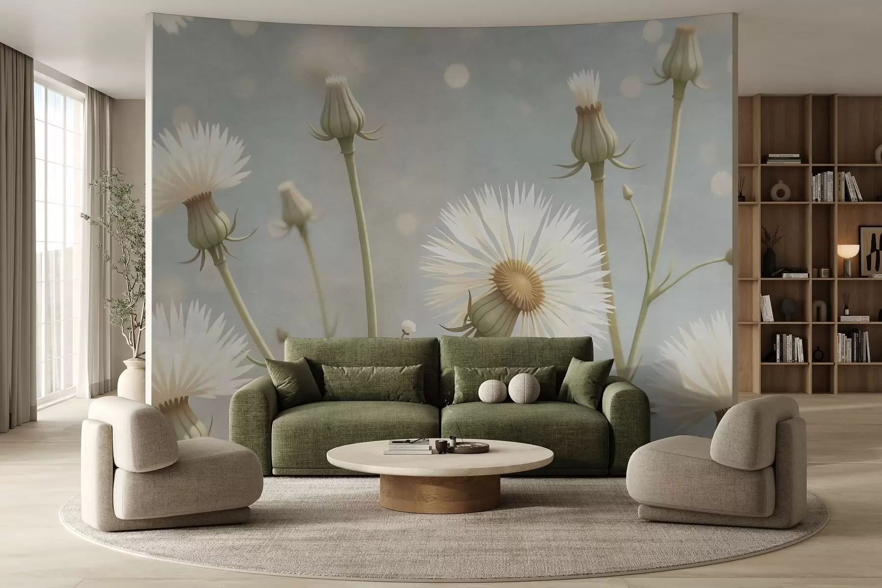 Фототапет Рисувани въздушни глухарчета w02614