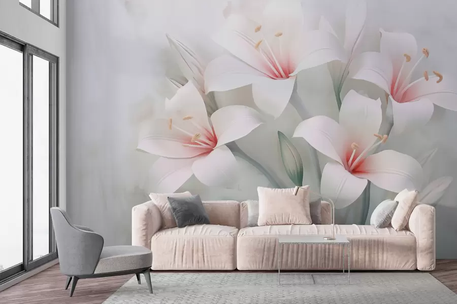 Фототапет Изящни лилии на размазан фон w02556