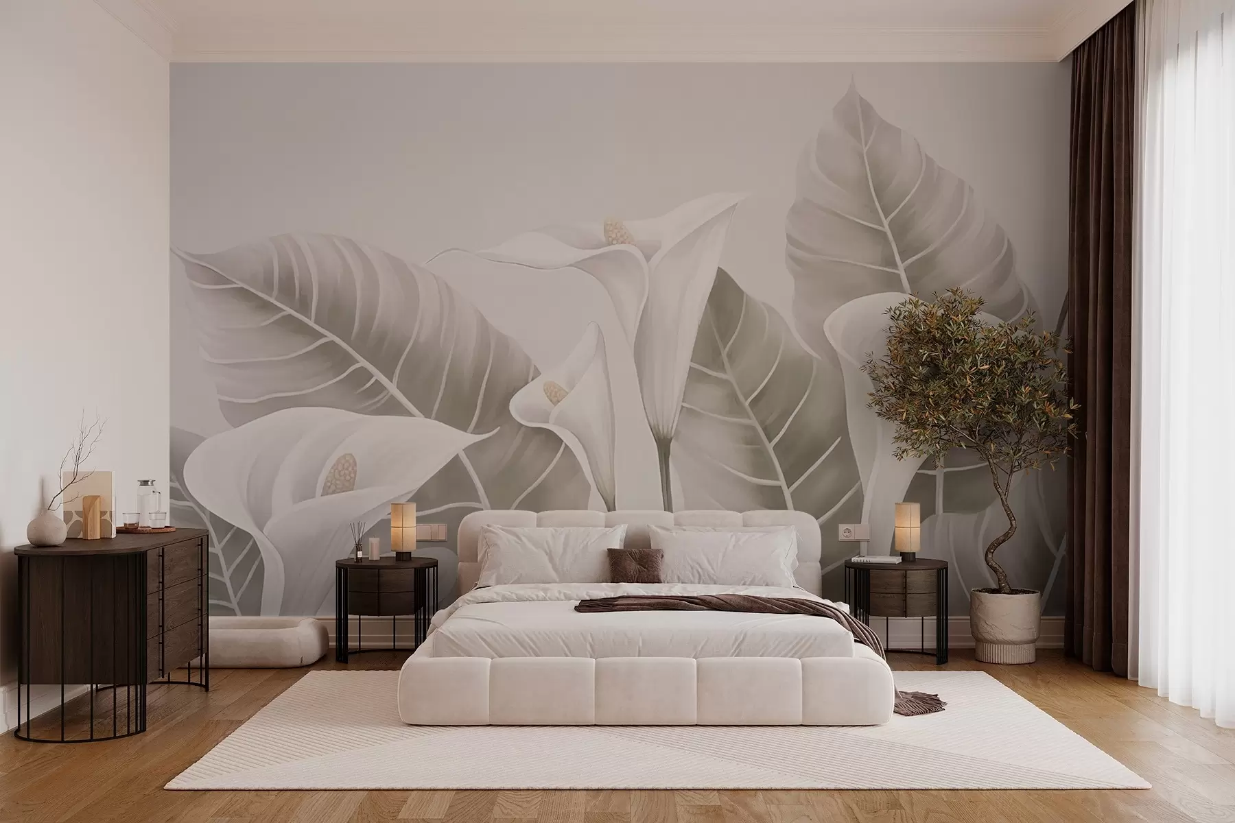 Фототапет кала на фон от листа w02568