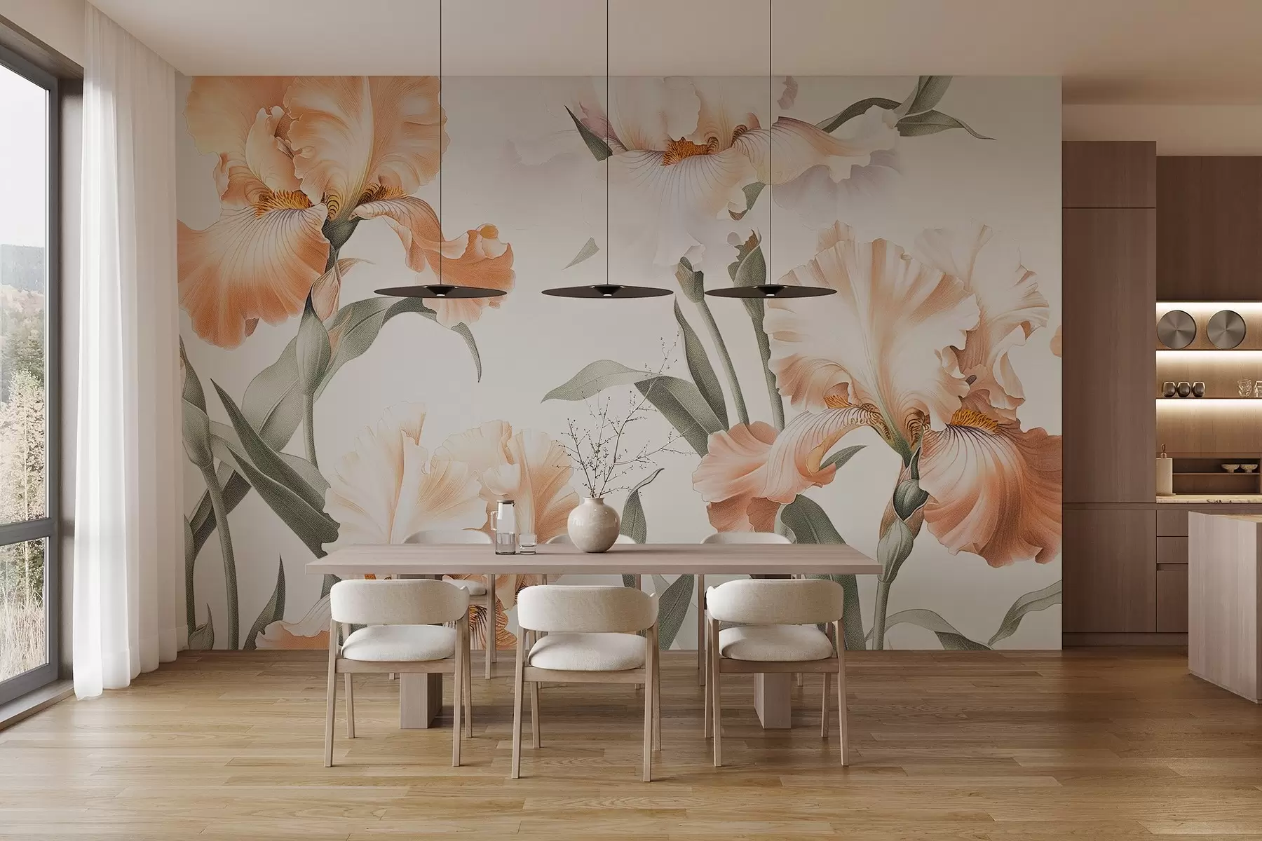 Фототапет Ириси в пастелни цветове w08568