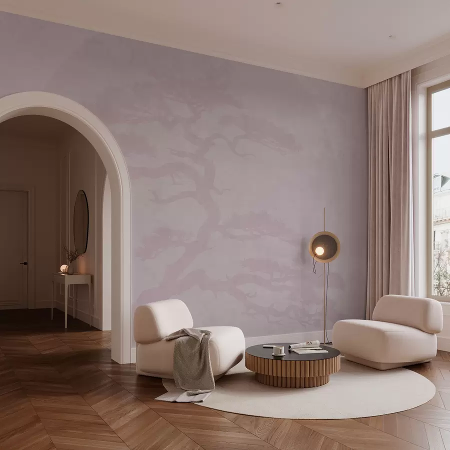 Фототапет Японско дърво бонсай и геометричен гръндж фон w08554v2