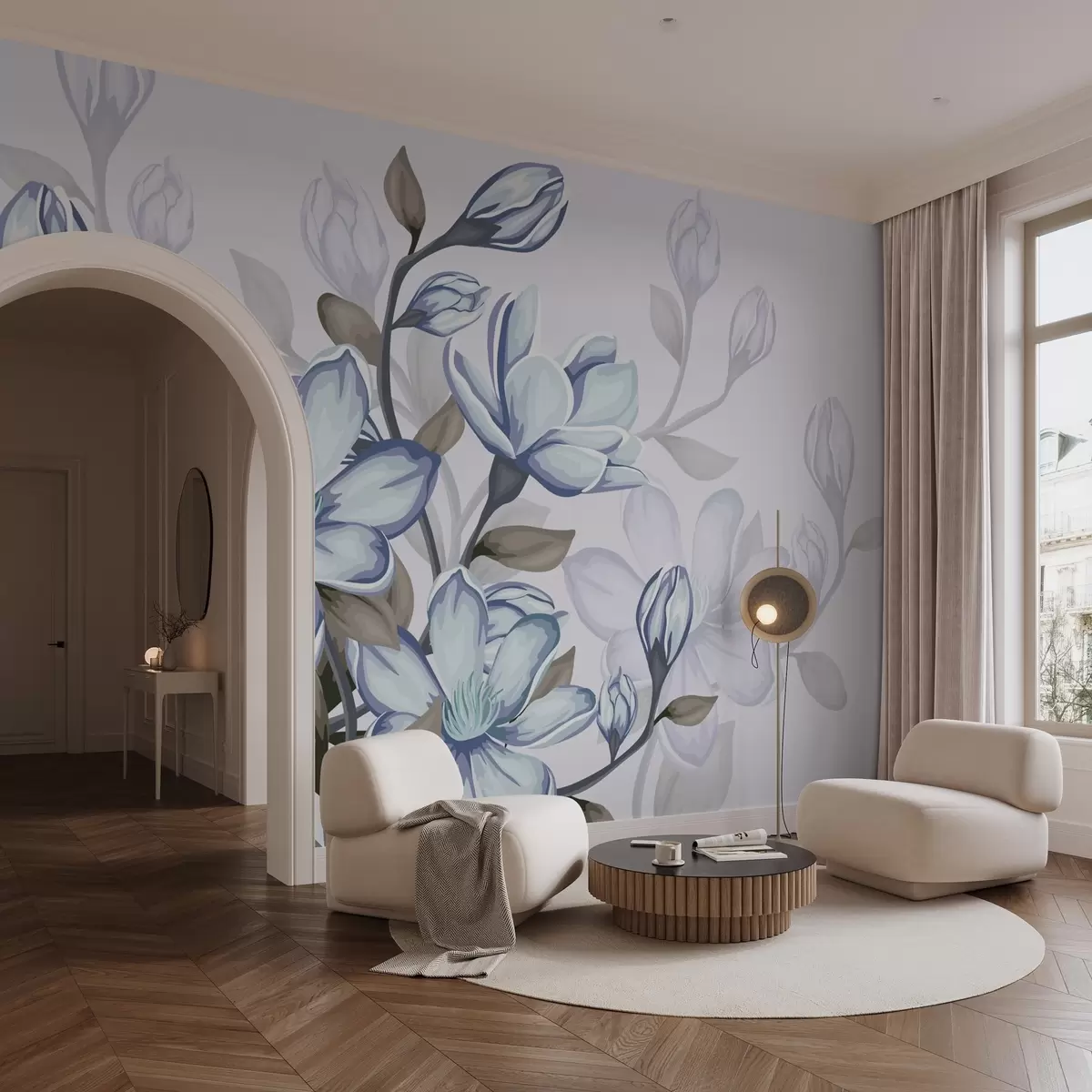 Фототапет големи сини цветя w02663v1