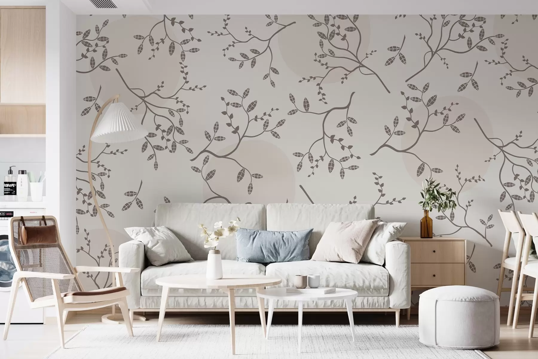 Фототапет малки клонки на светъл фон w02670