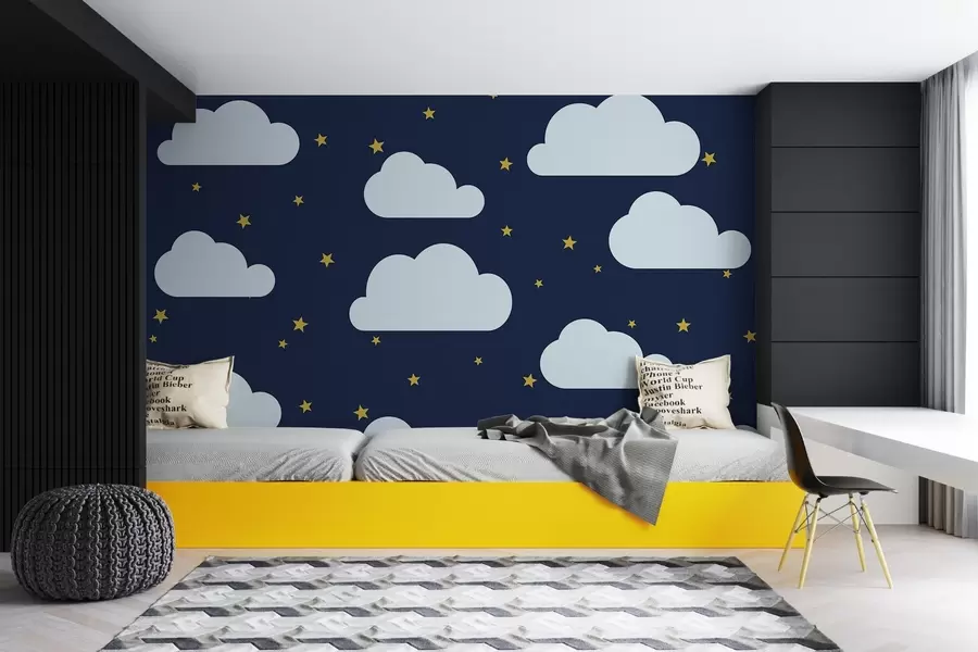 Фототапет Звездно небе в син оттенък w02649v2