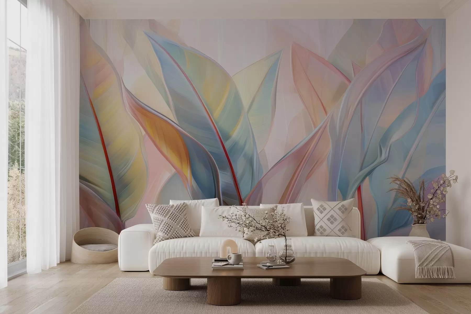 Фототапет Стилизирани многоцветни листа w02624