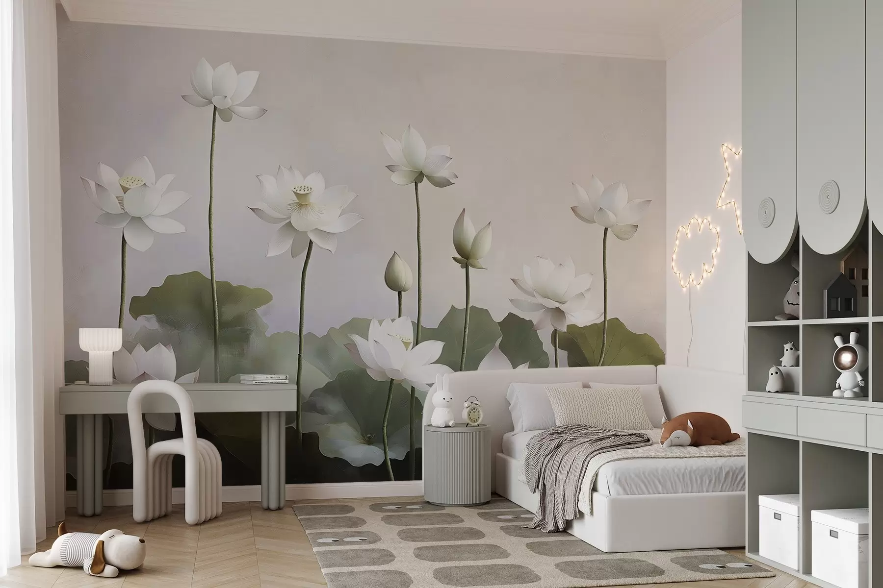 Фототапет Бели нежни лотосови цветя w08596