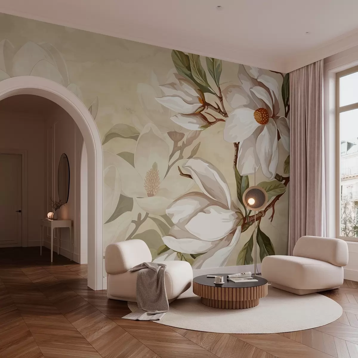 Фототапет Магнолии на пастелен фон w02694