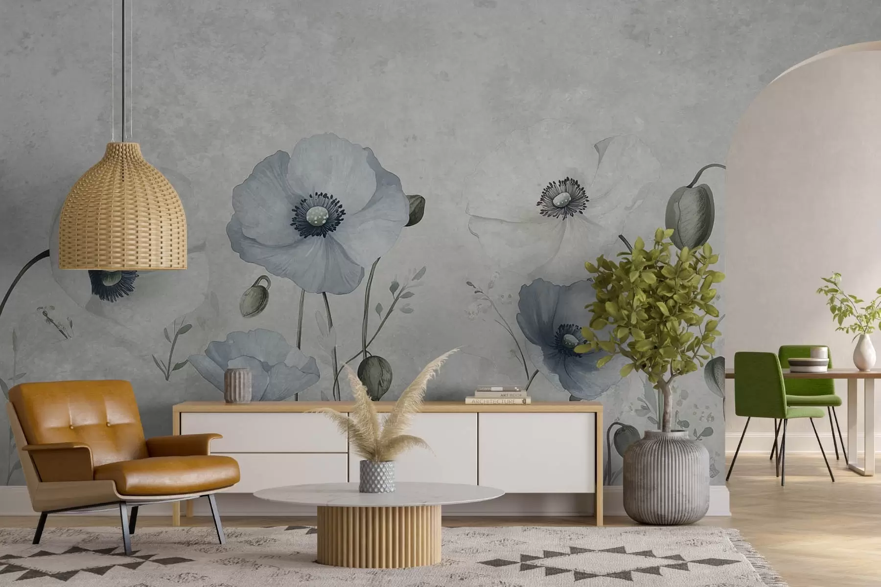 Фототапет Сини макове w08625