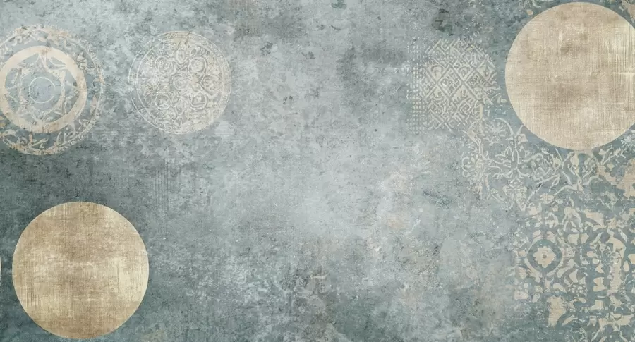 Фототапет Жълти кръгове на състарен фон w08627