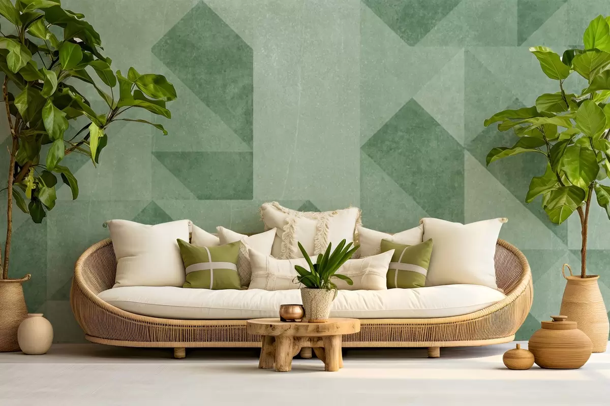 Фототапет Геометрични шарки в успокояващи зелени тонове u97654v2