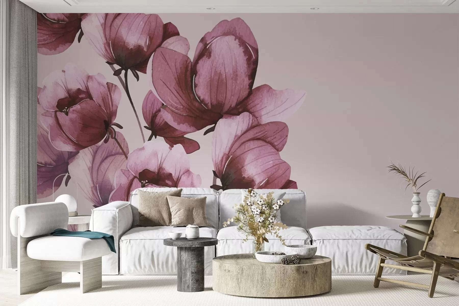 Фототапет пищни розови цветя w02801